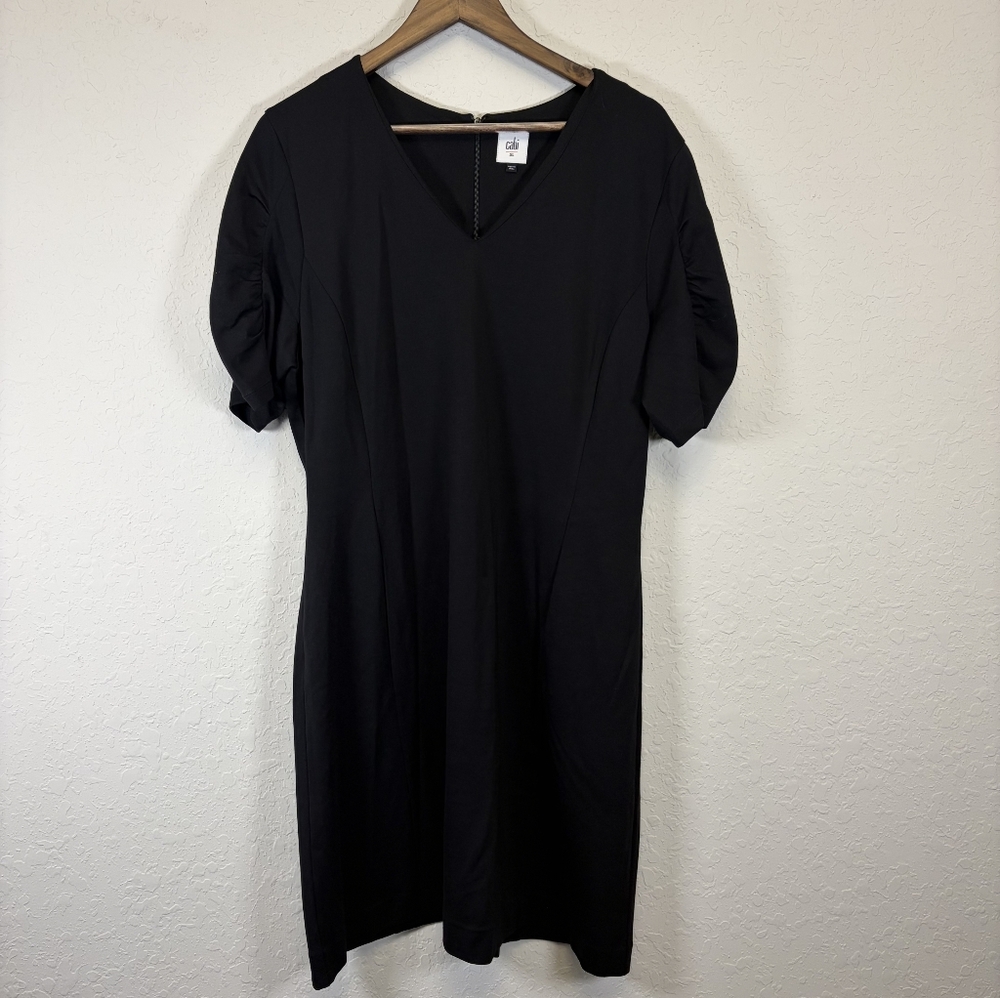 Cabi Samantha Minimalist Black Dress Style #3827, Size XL
